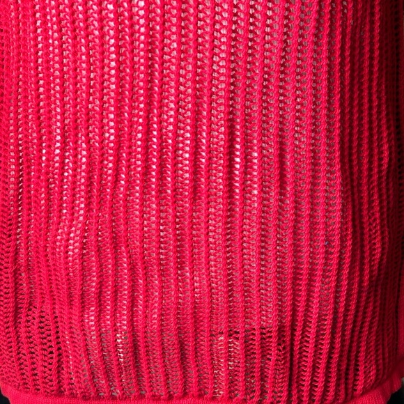 Sundry red sweater hooded loose knit pull over cotton tunic XL Anthropologie - Picture 3 of 6